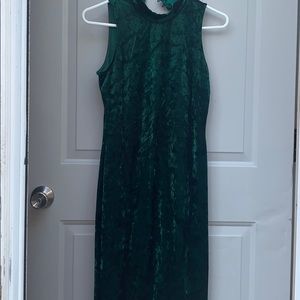 Green velour dress